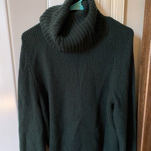 Madewell Cowl Neck Sweater in Dark Green